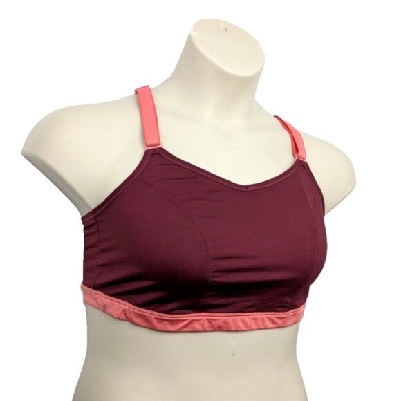 Livi Active Lane Bryant Sport Bra Unlined No Wire Red Strappy X Back 22 24 3XL - Picture 7 of 9